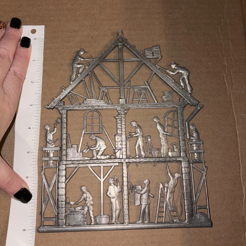 Vintage Guild House Wall‎ Hanging by Wilhelm Schweizer Pewter Unpainted Rare